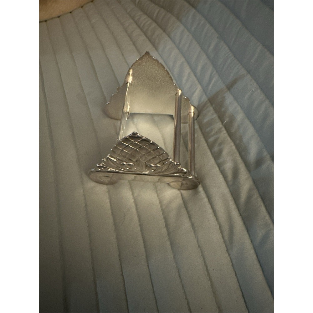 Vintage Sheffield Silver Plated Napkin Holder Ornate Scroll Design Table Decor